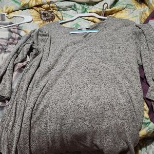 Gray/Light pink long sleeve blouse